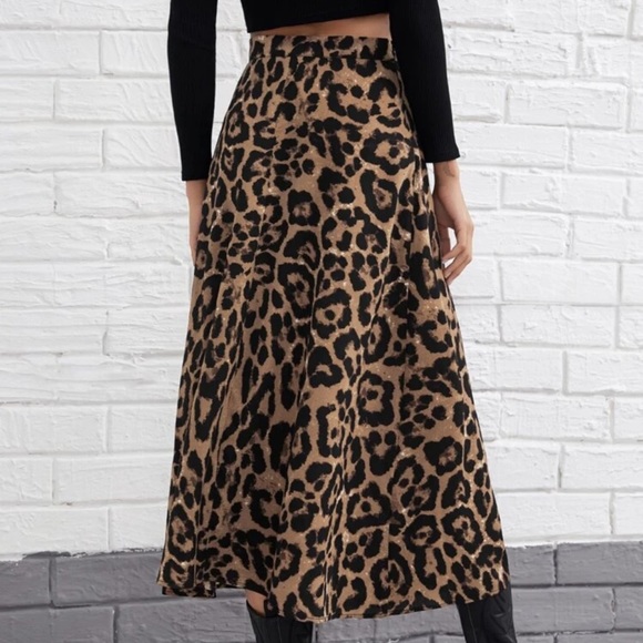 ❗️Leopard print midi skirt boho glam slit - Picture 2 of 3